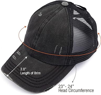 Ponycap Messy High Bun Ponytail Adjustable Glitter Mesh Trucker Baseball Cap