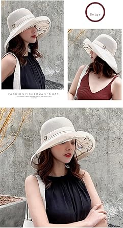 Summer Mesh Sun Hats for Women UV Protection Wide Brim Packable Beach Bucket Hat